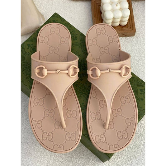 GUCCI HORSEBIT NUDE THONG RUBBER SANDAL