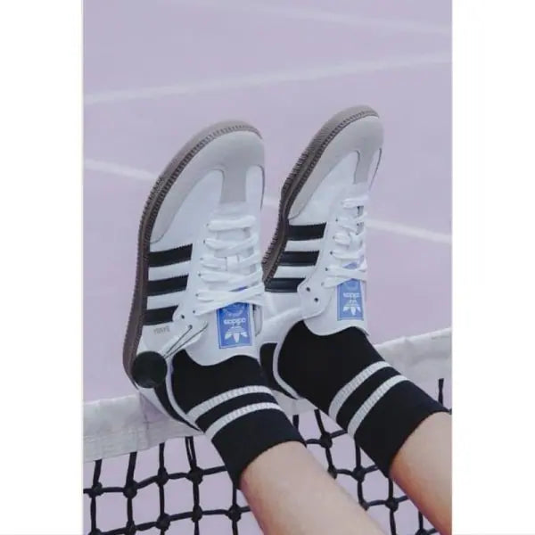 ADIDAS SAMBA OG WOMENS WHITE-BLACK STRIPE SHOES
